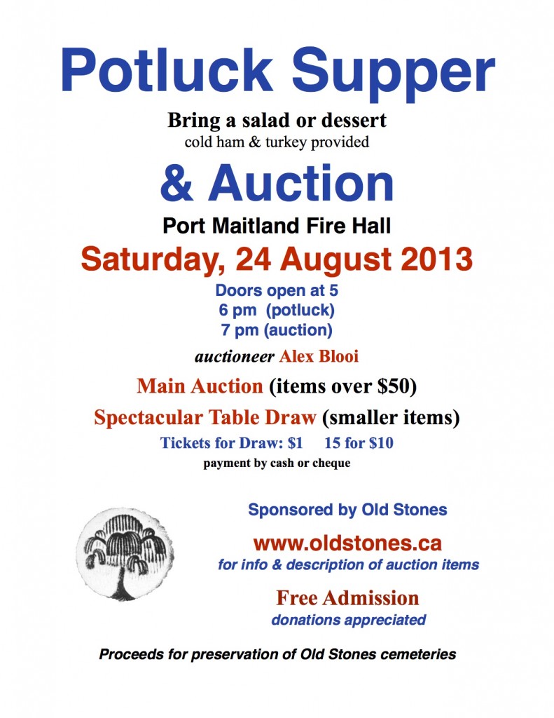 Potluck & Auction Poster 2013